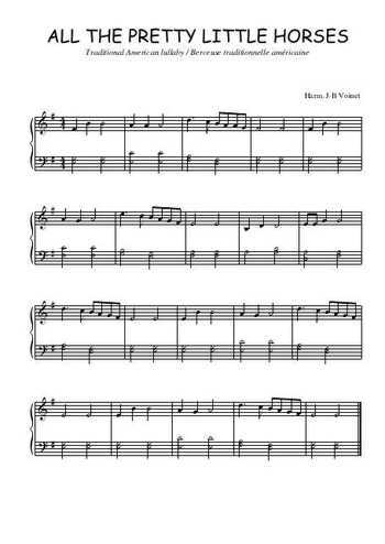 Téléchargez l'arrangement pour piano de la partition de All the pretty little horses en PDF
